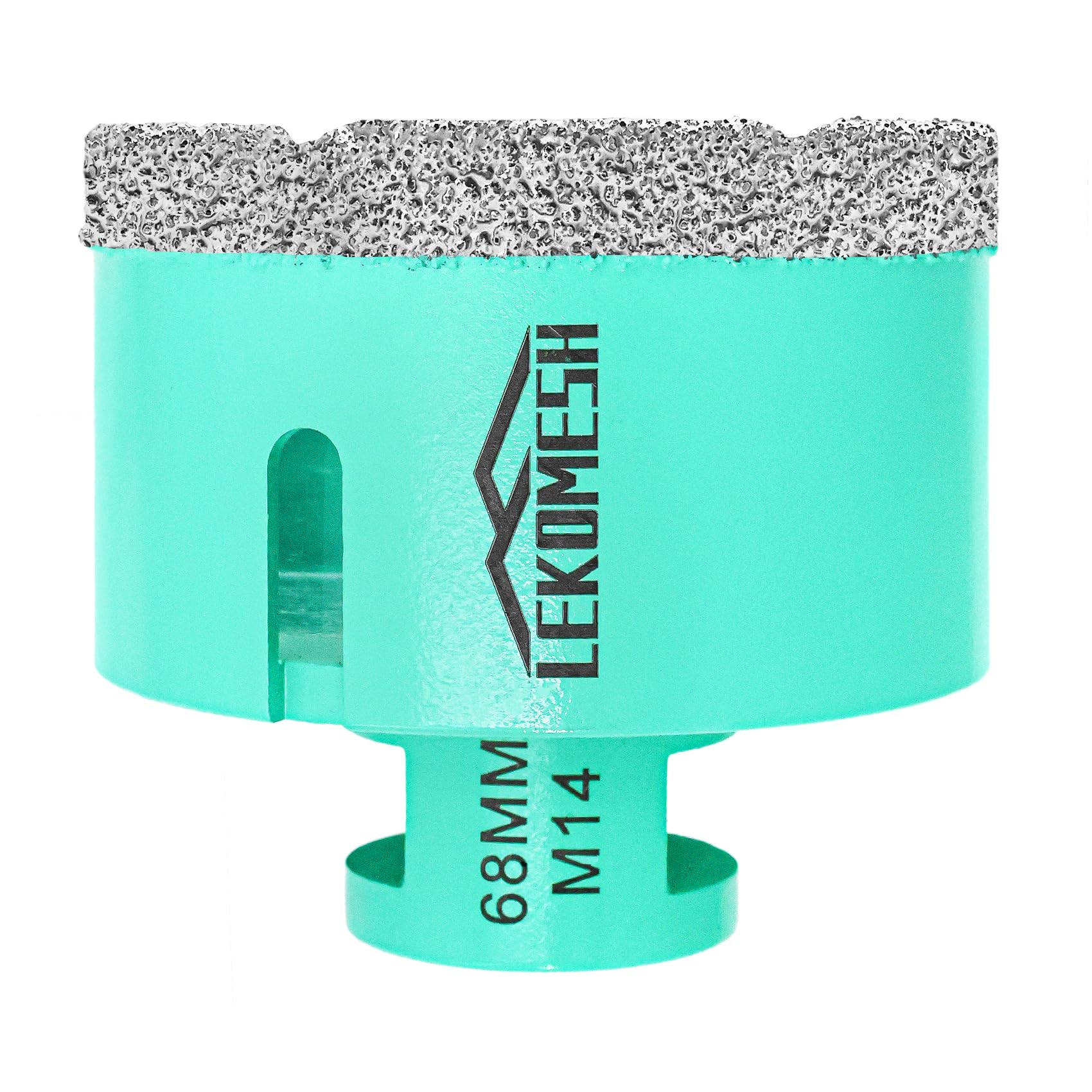 LEKOMESH Diamond Core Drill Bit 68MM - Hole Saw for Porcelain, Ceramic Tile, Marble, Granite, Stone, Quartz - M14 Thread for Angle Grinder, Mint Green — image 1