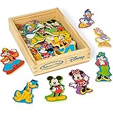 Melissa & Doug Disney Mickey Mouse Wooden Character Magnets (20 pcs) Toys for Disney Fans, Mickey Mouse Fridge Magnets, Pretend Play & Toddler Toys for Kids Ages 2+