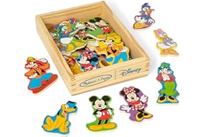 Melissa & Doug Disney Mickey Mouse Wooden Character Magnets (20 pcs) Toys for Disney Fans, Mickey Mouse Fridge Magnets, Pretend Play & Toddler Toys for Kids Ages 2+