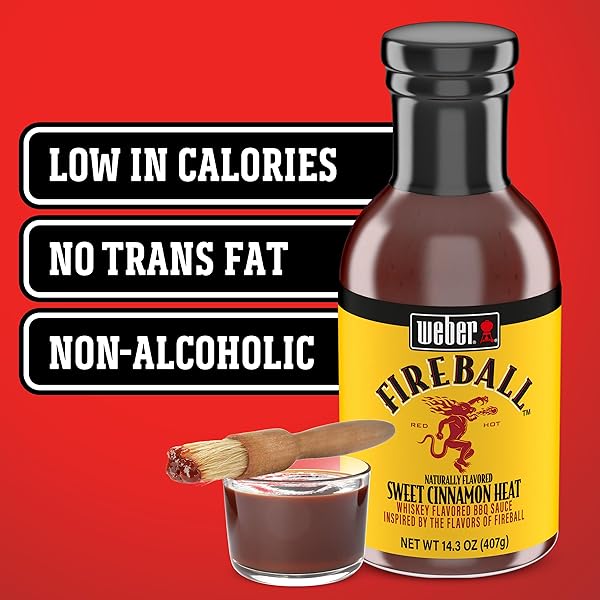 WEBER FIREBALL WHISKEY FLAVORED BBQ SAUCE, 14.3 OZ
