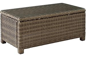 Crosley Furniture Bradenton All Weather Rattan Wicker Outdoor Coffee Table for Patio, Deck, Porch, Brown