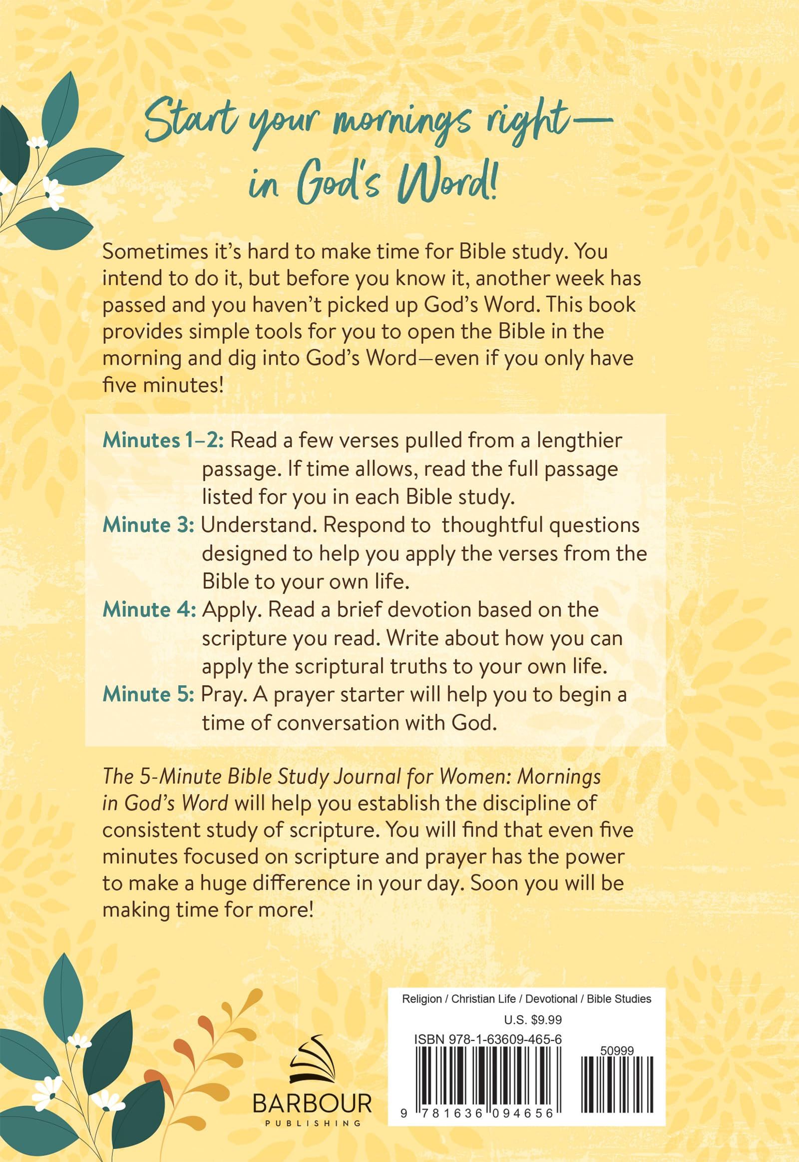 The 5-Minute Bible Study Journal for Women: Mornings in God's Word