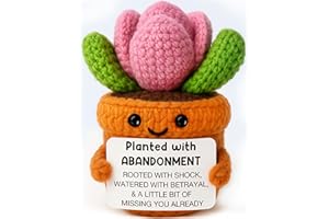 MAMAGIFTREE Funny Coworker Leaving Gift – Crochet Succulent Plush with Humor Message – Farewell Gift for Women Who are Quitting, Burned Out, or Betrayed, Supportive Decor for Divorce, Heartbreak,Goodbye, Breakup