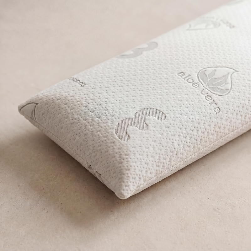 Oreiller viscoélastique en aloès Vera, Noyau Compact viscoélastique pour Le col et Le Cou, fermeté Moyenne-élevée, Double Fermeture éclair (135 cm).