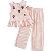 Doresbebe Toddler Girl Clothes Baby Girl Clothing Summer Outfit 2-6 Year Little Matching Sleeveless Top Long Pants Set 2Pcs