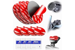 TAPSI 3M VHB Round Double-Sided Adhesive Pads – 4pcs Each of 3.15" and 0.91" Sticky Mounting Tape for Phone Holder, Car Magnetic Mount on Dashboard and Windshield, with 4 Adhesion Promoter