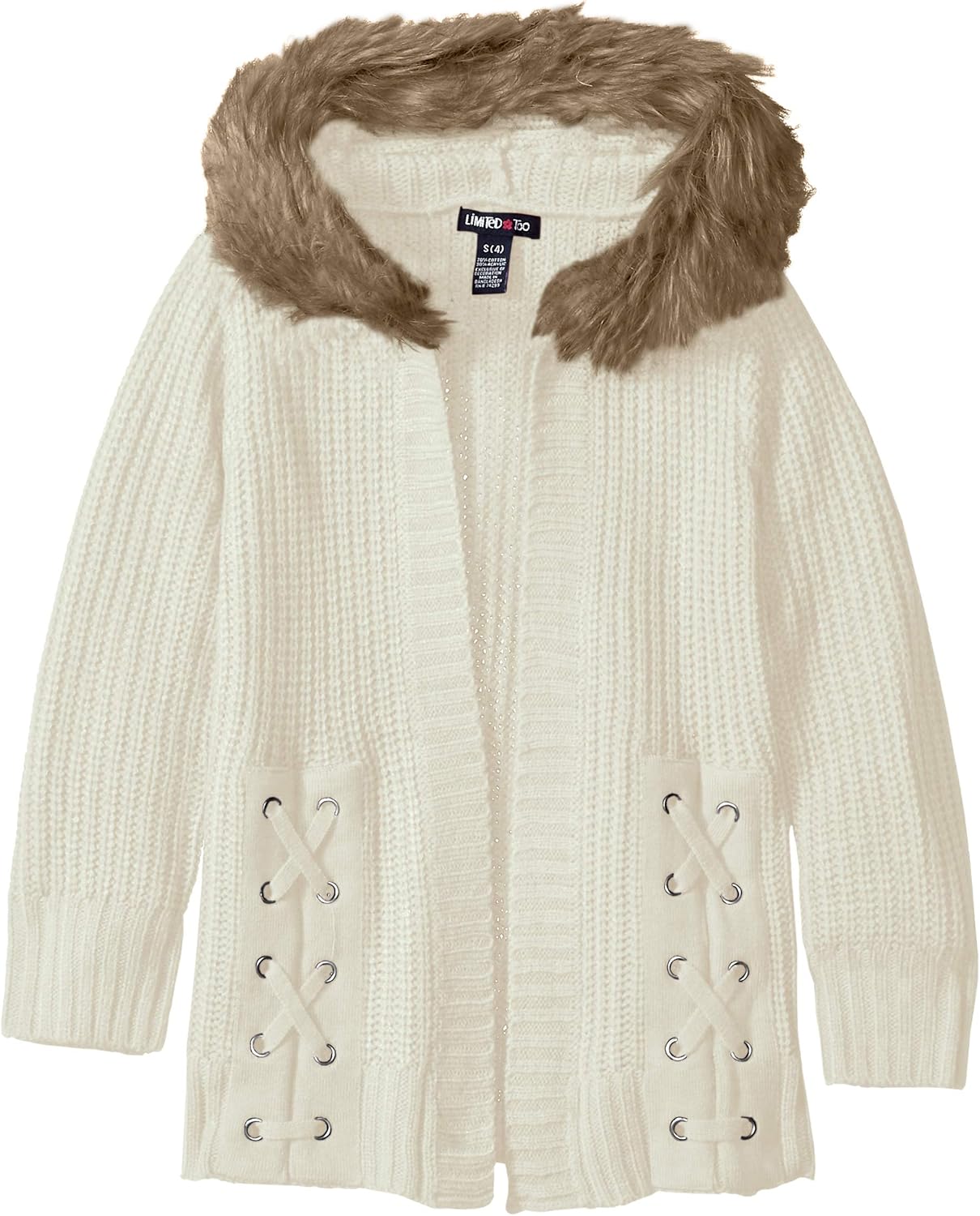 girls fur cardigan