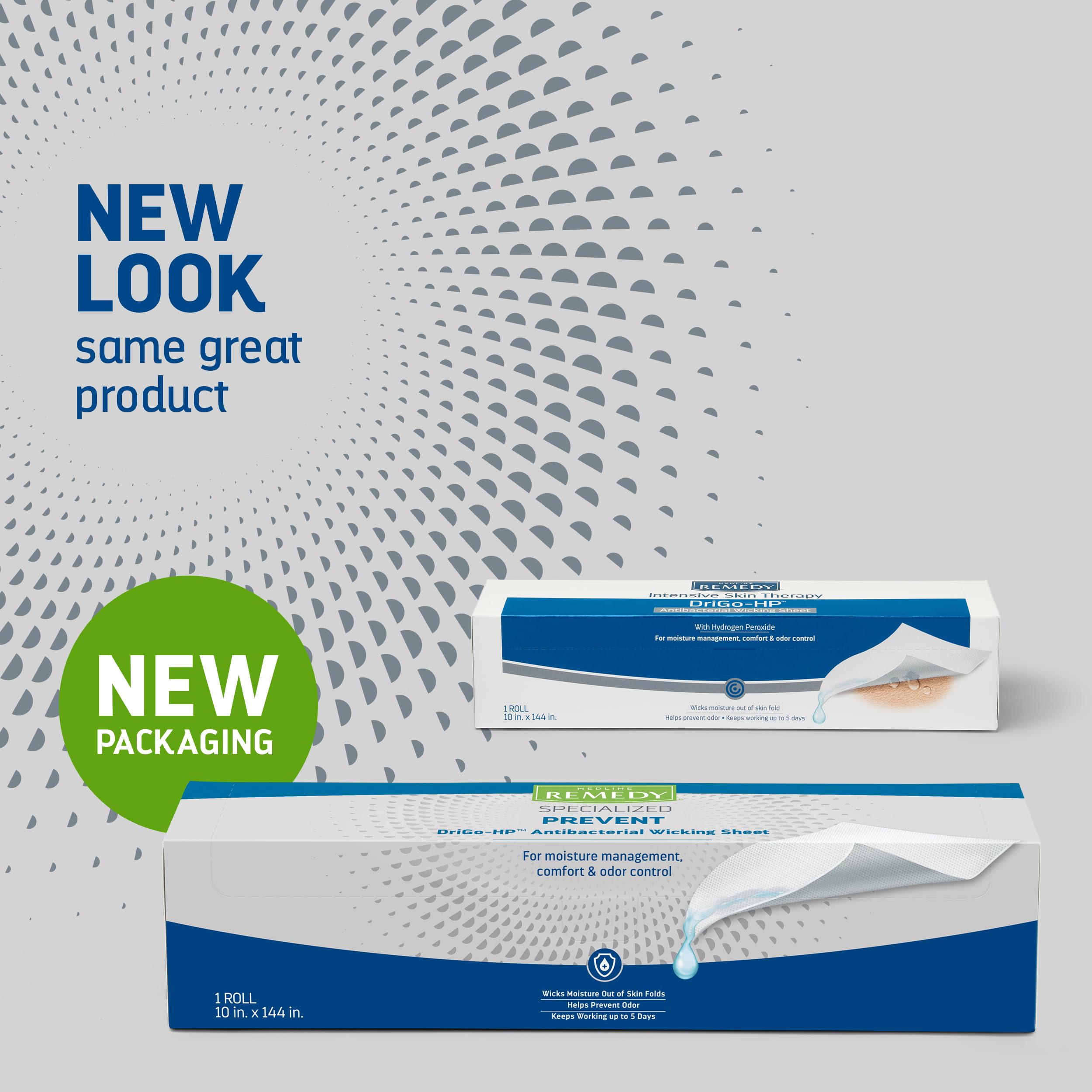 Medline Remedy Specialized DriGo-HP Antibacterial Wicking Sheet, 10