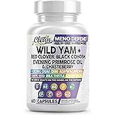 Clean Nutra Wild Yam Root Capsules with Red Clover Black Cohosh Evening Primrose Oil Chasteberry Dong Quai DIM Ashwagandha Grape Seed Extract Milk Thistle Lemon Balm and more Hormone Balance For Women