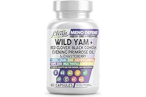 CLEAN NUTRACEUTICALS Clean Nutra Wild Yam Root Capsules with Red Clover Black Cohosh Evening Primrose Oil Chasteberry Dong Quai DIM Ashwagandha Grape Seed Extract Milk Thistle Lemon Balm and more Hormone Balance For Women