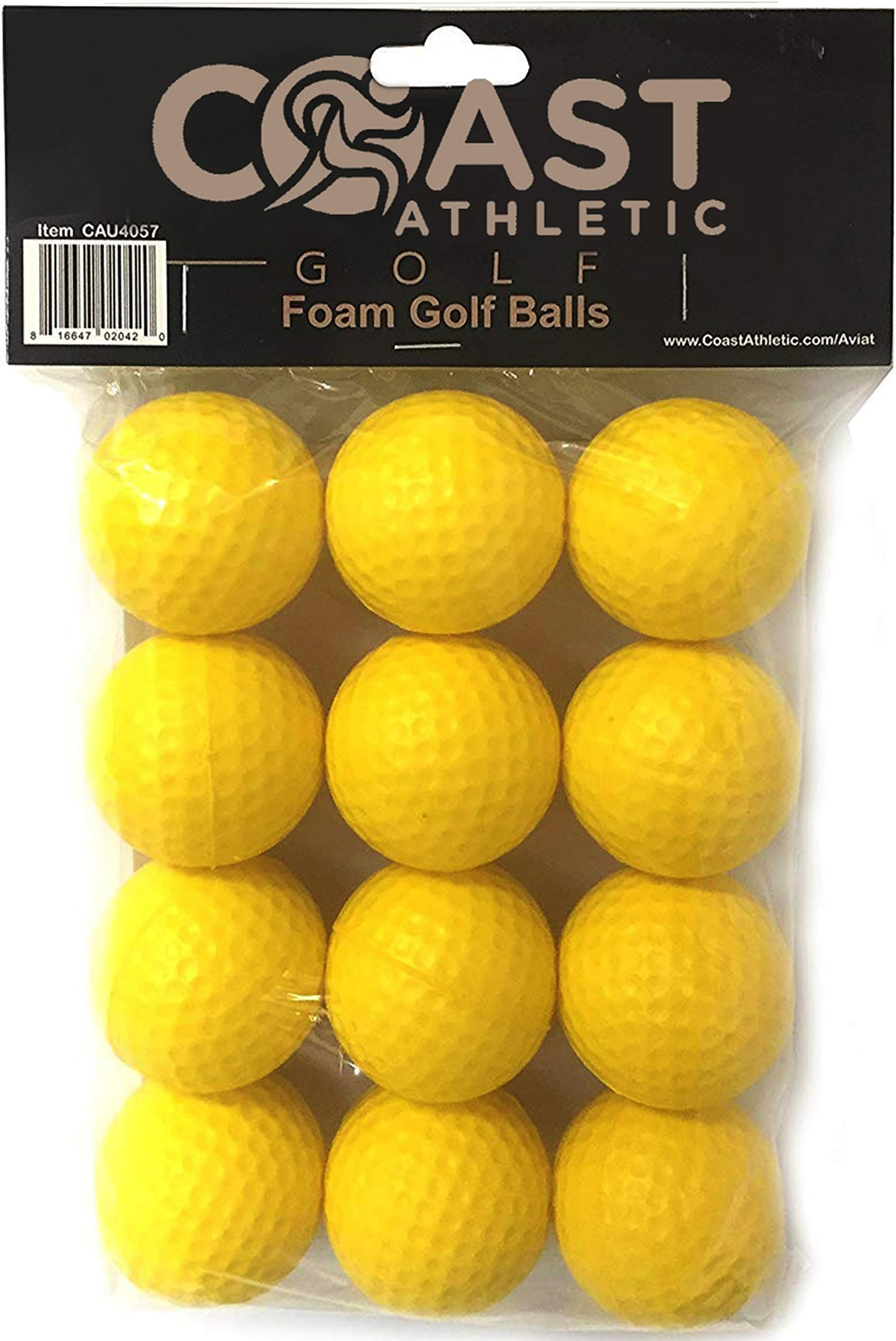 Coast Athletic Foam Golf Balls, Restricted Flight | 12 Pack, Retail Packaged