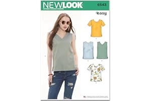 New Look Misses' Easy Tops Sewing Pattern Packet, Design Code V1772, Sizes 10-12-14-16-18-20-22, Multicolor