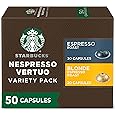 Starbucks by Nespresso Vertuo, Blonde & Dark Roast Variety Pack Coffee & Espresso, 50-count Coffee and Espresso Pods, Brews 7.8 oz and 1.35 oz.