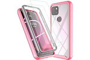 AYMECL for Revvl 5G Case, TCL Revvl 5G Case with[2 x HD Screen Protector], Full-Body Protective Shockproof Ruged Bumper Cover,Impact Resist Durable Phone Case, for TCL Revvl 5G (Pink)