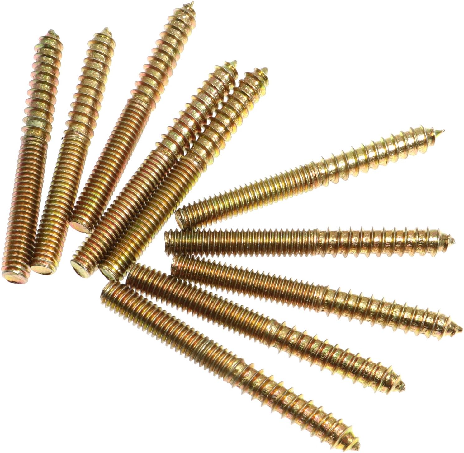 5/16-18 x 3 Inch Zinc Plated Metal Hanger Bolts, Dowel Screws, Double Head Threaded Screw, 10-Pack