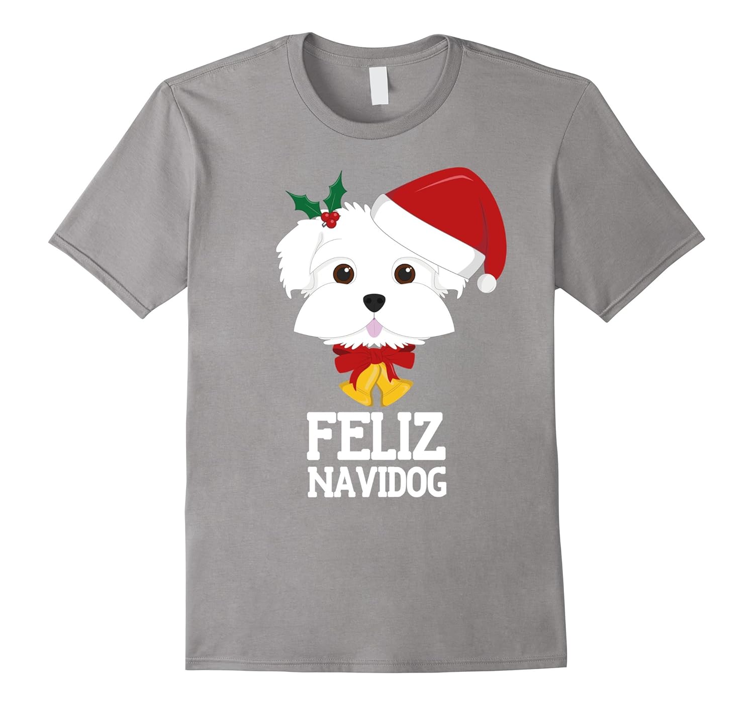 Feliz Navidog Maltese Merry Christmas Santa Hat TShirtCL Colamaga