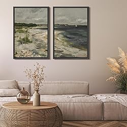 MUDECOR Framed Canvas Print Wall Art Coastal