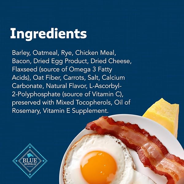 BLUE BUFFALO MINI HEALTH BARS CRUNCHY DOG BISCUITS, OVEN-BAKED WITH NATURAL INGREDIENTS, BACON, EGG & CHEESE, 2-LB BOX