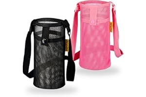 MZTUE Water Bottle Holder with Strap, Premium Water Bottle Carrier with Strap Easy Clean, Light Water Bottle Carrier Bag, Water Bottle Holder with Pocket for Hiking, Walking, Travel