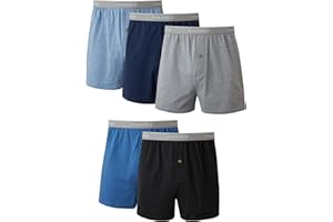 Hanes Men's Underwear Boxers Pack, 5 Pairs, Cool, & Breathable Cotton Boxers for Men, Moisture-Wicking Underwear