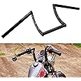 AnXin Motorcycle Handlebar Z Bars 22mm 7/8" Handlebars For Drag Custom Bobber Chopper Cruisers Softail Dyna Sportster - Black