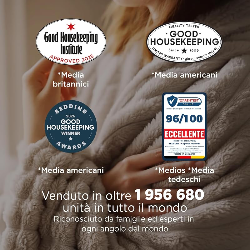 coperta pile plaid divano - regalo donna, 150x200 cm, Beige