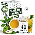 LeafLea 40 Premium Soursop Leaf Tea Bags, Pure & Natural Sour Sop Leaves, Graviola Leaves Tea, Hoja Guanabana Tea, Natural Digestion Support Herbal Tea Bags, Nutrient-Rich, No Sugar, No Caffeine