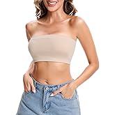 Zeecaro Strapless Bras for Women Invisible Bandeau Bralette Tube Top Nude
