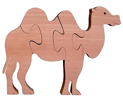 The Kiddy Depot  Wooden Interlocking Puzzle Natural Camel