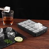 Sinnsally Silicone Ice Cube Trays 15-Row 3 Pack with Lids Large 1.4in view 6
