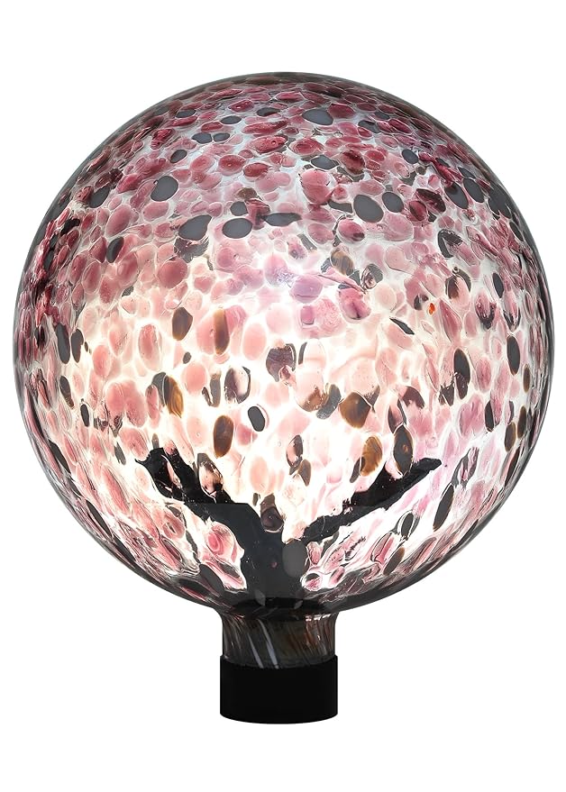 Russco lll GD127686 Purple Glass Gazing Ball with Solar