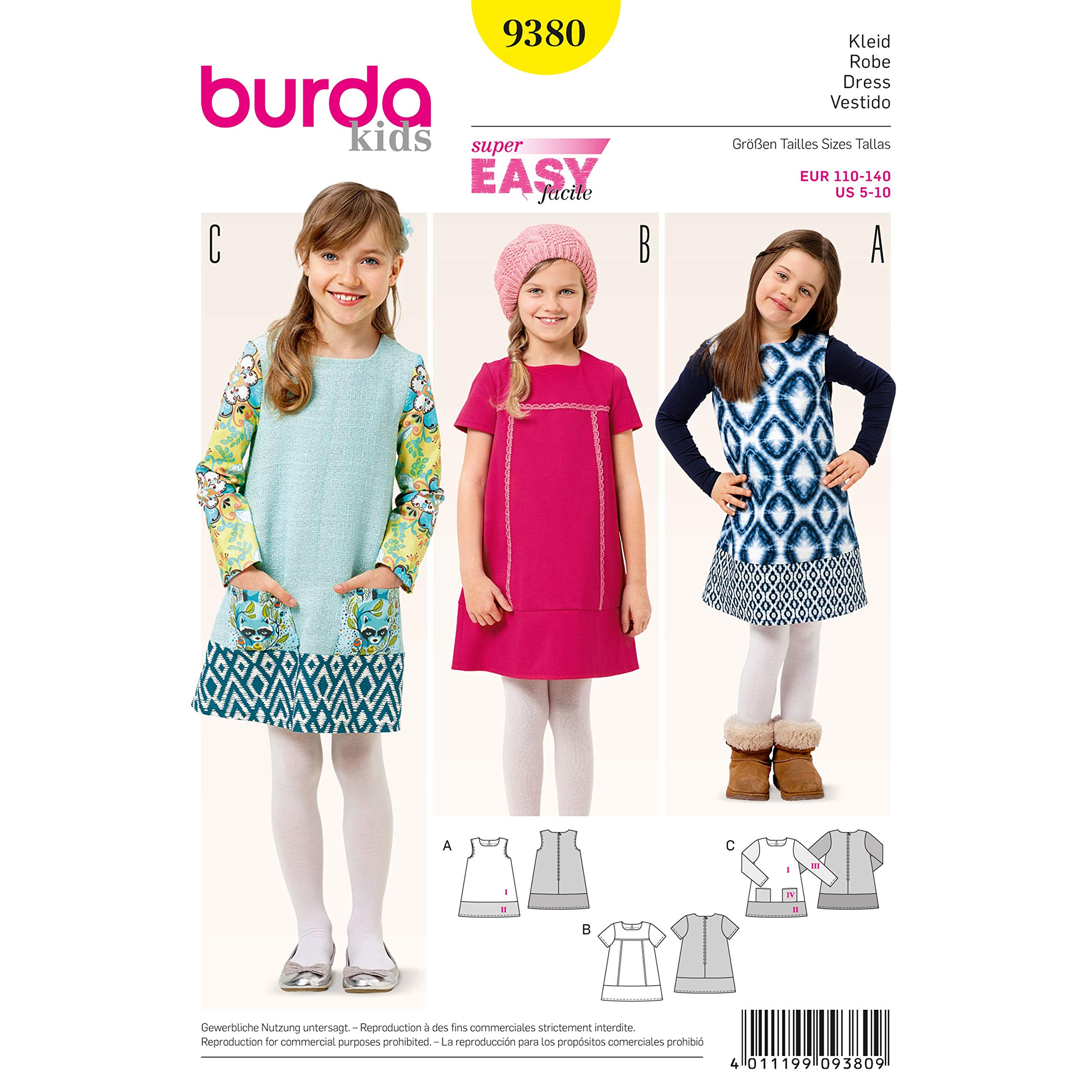Burda Style Sewing Pattern B9380 Children's Dresses