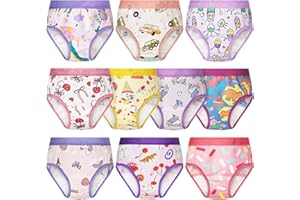 MooMoo Baby Toddler Potty Training Underwear 10 Pack Thiner Pad Training Pants in Girls Breefs Style 2T-6T