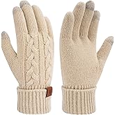 ZASFOU Womens Winter Gloves Touchscreen Knit Gloves Elastic Cuff Warm Gloves for Women Cold Weather Gifts