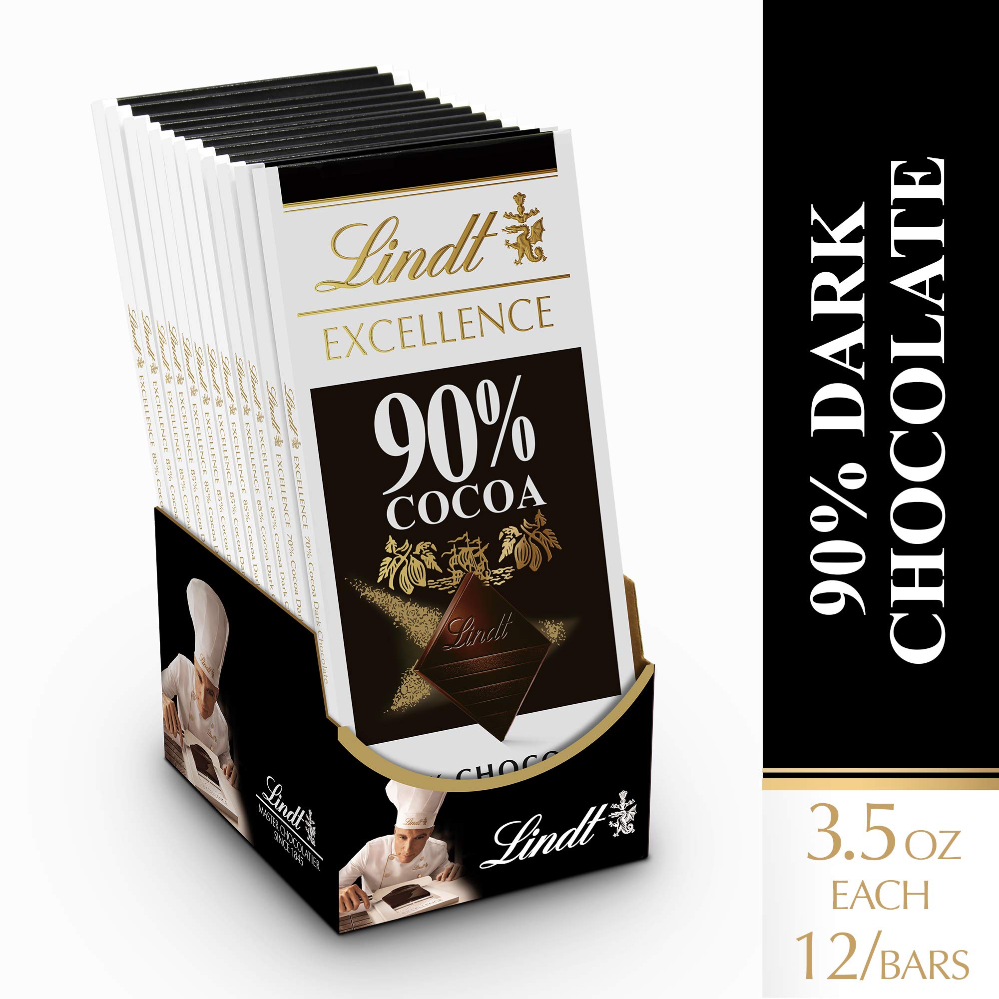 Lindt Excellence Bar, 90 Cocoa Supreme Dark Chocolate, Gluten Free, Great for Holiday Gifting Lindt Excellence Bar, 90 Cocoa Supreme Dark Chocolate, Gluten Free, Great for Holiday Gifting