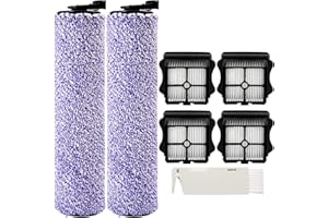 YGY (7 Pieces) Replacement Brush Rollers and HEPA Filters Compatible with Floor One S3/ iFloor 3 Cordless Wet Dry Vacuum Cleaner, Accessories Kit, 2 Brush Rollers, 4 HEPA Filters,1 Cleaning Brush