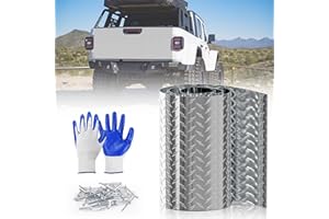 VRUELIA Aluminum Diamond Plate Sheet Metal Coil 0.045" Thick 3003-H22 Alloy - Non-Slip Rustproof Tread, Mill Finish Embossed Panel for Truck Beds, RV Steps & Garage Walls (Natural Silver, 12in. x 120in.)