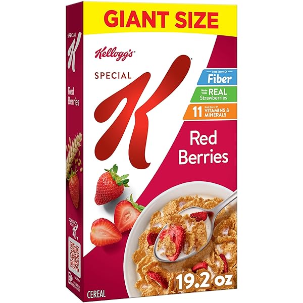 KELLOGG’S SPECIAL K RED BERRIES BREAKFAST CEREAL, GOOD SOURCE OF FIBER, GIANT SIZE, 19.2 OZ