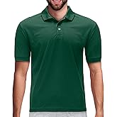Premium Wear Men's Polo T-Shirt, High Moisture Wicking Dry Fit Performance Short-Sleeve Polo T-Shirt w Collar for Golf Tennis