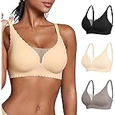 Wireless Seamless Bras for Women with Support - Push Up Bra for Womens No Underwire - Padded No Wire Comfort Bralette