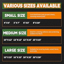 RAINDEWAY Tarps 8x10 Feet,Tarp Waterproof,9Mil