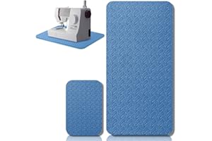 DRYDIET 2 Pcs Sewing Machine Muffling Mat Pedal Sewing Mat Reduce Vibrations Noise No Slip Machine Accessories for Quilting(17'' X 36'' and 9'' X 14'',Blue)