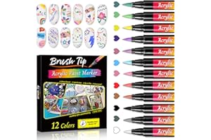 AOAZXBB 12 Colors Nail Art Pens Set Nail Polish Pens,Quick Drying Nail Art Painting Pens Acrylic Paint Nail Art Markers for Home & Salon DIY