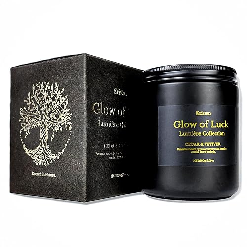 Luxury Candle Gift for Men – Cedarwood & Vetiver Soy Candle, Handcrafted Black Jar, 7.05oz, 42-Hour Burn, Premium Masculine Fragrance for Home Décor