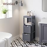 VASAGLE Bathroom Floor Cabinet Freestanding with 2 Drawers Slate Grey BBC042G01 view 2
