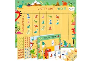 ATHENA FUTURES Potty Training Chart for Toddler, Girls, & Boys, Sticker Chart for Kids Potty Training, 4 Week Reward Chart, Certificate, Instruction Booklet, Reward Sticker Chart Kids Toilet Training