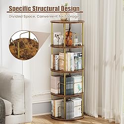 ALLSTAND Rotating Bookshelf, 4 Tier Spinning
