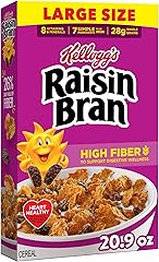 Kellogg’s Raisin Bran Breakfast Cereal, High Fiber, 28g Whole Grain, Large Size, 20.9 oz