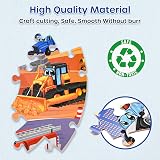 SYNARRY Giant Construction Vehicle Floor Puzzle 70pcs Round Kids 3 8 yrs view 4