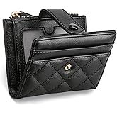 GAEKEAO Small Wallet for Women Slim Bifold Leather RFID Blocking Credit Card Holder Wallets Zipper Pocket Coin Purse with ID Window